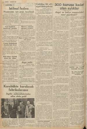  10 MART 1937 — KURUN İstihsal ğ . A .. — Nizamname için v Ankara, 9 (Telefonla) — Teşviki © sanayi kanunu “sür predüksiyon”