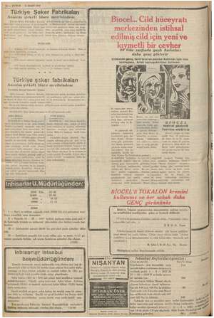    12 — KURUN 11 MART 1937 Türkiye Şeker Fabrikaları Aronim şirketi idare meclisinden: ; ürkiye Şeke: i p 1937 cuma ll saat 10