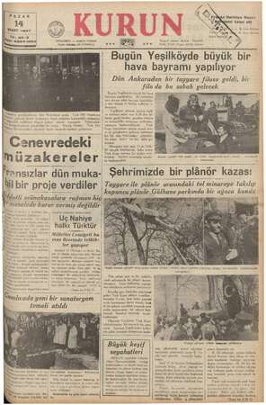      14 MART 1937 İSTANBUL — Ankara Caddesi 8a Yıl: 20-3 YE 6884-1004) gene ed Posta kutusu: 46 (İstanbul) mizi kabul etti B.
