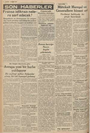    4 — KURUN 16 MART 1937 Fransa istikrazı nele- re sarf edecek? Sovyetlerin ve Almanyanın bir milyon- dan fazla efrattan...
