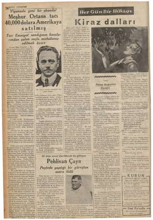  Bg SURUN 2 NİSAN”1937 Viyanada yeni bir skandal Meşhur Ortans tacı 40,000 dolara Amerikaya Her GünBir HiRâye Kiraz dalları