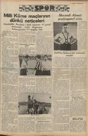      9 — KURUN 5 NİSAN 1937 ; “Uyma e , ) : ED . Milli Küme maçlarının e msi .. Nan b profesyonel oldu. dünkü neticeleri niz