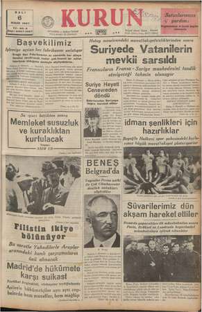    SALI NISAN 1937 İSTANBUL — Ankara Caddesi Posta kutusu! 46 (İstanbul) Yıl: 20-3 ayı: 6907-1027 | Başvekilimiz İşlemiye...