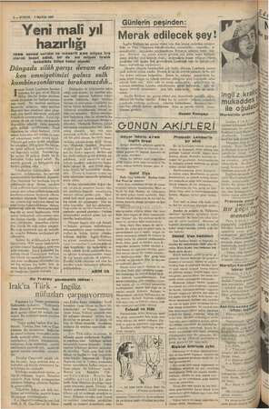    2 — KURUN. -7 MAYIS 1837 938 senesi varidat ve olarak el İse iâde med iy olundu Dünyada, silâh yarışı devam eder- Yeni mali