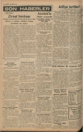    4 — KURUN 13 MAYIS 1937 (inkaradan | Ziraat bankası Kanunun müzakeresine Mecliste dün de devam edildi Jktısat ve maliye...
