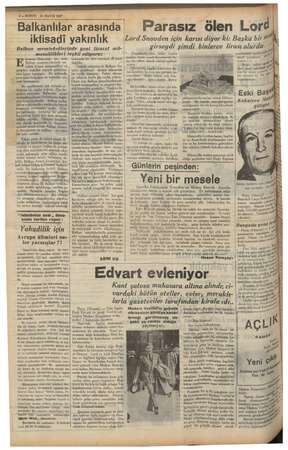  t 23—KURUN 21 MAYIS 1937 -Balkanlılar arasında iktisadi yakınlık Balkan apeme eşinde yeni ticaret mü- MES teşkil ediyoruz kım