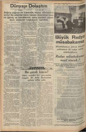    ekimini 8 — KURUN 4 HAZİRAN 1937 Dünyayı Dolaştım Yazan: Titayna j Bağırıp çağıran bir kalabalık: Horoz dövüştürü-)|...
