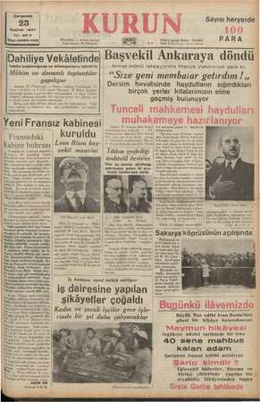  Çarşamba Haziran 1937 Yıl: 203 © şe a İSTANBUL — a Caddesi Posta kutusu: 46 e) Sayısı heryerde PARA Telgrat adresi . İstanbul