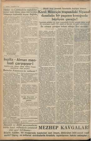    4 — KURUN 29 HAZİRAN 1937 Hitler ve Göbbels'in nutukları “Almanya kendini müdafaa “Almanya REŞAD koyun değildir,, Berlin 28