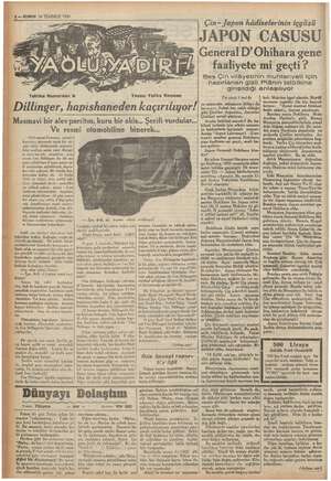    (4 — KURUN 10 TEMMUZ 1937 Tefrika Numarası: 6 Yazan: Feliks Bavman Dilinçer büpiehiliedin kaçırılıyor! : Masmavi bir alev