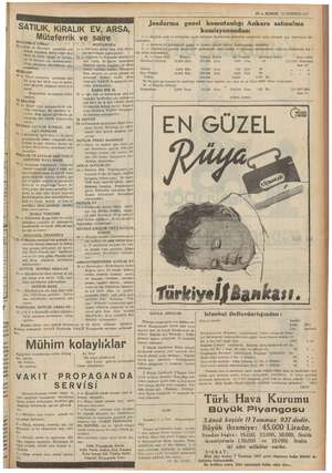    m b 11 — KURUN 11 TEMMUZ 1937 Jandarma genel komutanlığı Ankara satınalma ea SATILIK, KİRALIK EV, ARSA, , komisyonundan:
