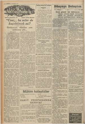    Tefrika Numarası: 13 ULASA rizonada Taksonda Gon ges oğeli, 25 Kânunusani 1934 hânesine doğru -uçuruluyor- lar: Yakalanan