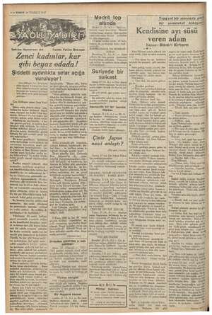  4 — KURUN 24 TEMMUZ 1937 © Tefrika Numarası: 20 “Zenci kadınlar, kar gıbi beyaz odada! — Şiddetli aydınlıkta sırlar açığa...