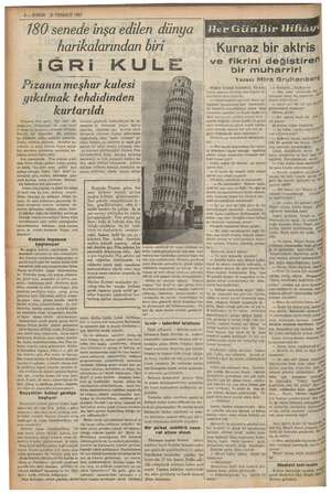    7180 senede inşa edilen dünya (ğe harikalarından biri iGRi e meşhur kulesi © yıkılmak tehdidinden kurtarıldı İtalyanın Piz: