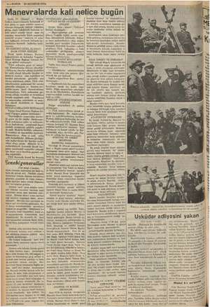    4— KURUN 20 AGUSTOS 1937 Manevralarda kati netice bugün Çorlu, 19 (Hususi) — Bugün Trakya manevralarında bulunmak ü- müddet