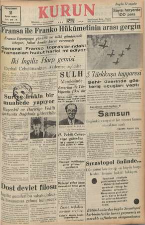    PERŞEMBE Sayısı heryerde ğ 100 para Eylül 1937 Yıl: 2o- Sayı; i O 'ANBUL — Anki Tel i: Kurun , İstanbul KR Posta kutusu: 46