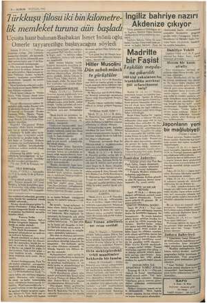    il — komi Ki kumandası altınde : yapmakta olduğ Ya on me / 6 — KURUN 26 EYLÜL 1937 Türkkuşu filosu iki bin kilometre- lik
