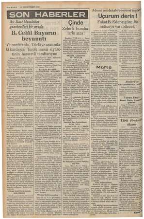  PE e ME eee d e 4 — KURUN © 20 BİRİNCİTEŞRİN 1937. iki Dost Memleket gazetecileri bir arada B. Celâl Bayarın beyanatı...