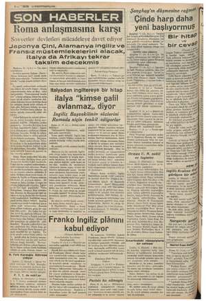  13 MERMİ 6 — “URUN Moskova, 11 (A.A.) — Tas ajans sı bildiriyor: zvestiya gazetesi, İtalyan - Japon - Alman blokunun kat'i i