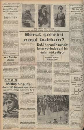    “RUN yarecilikte mu- vaffak olmanın Sırrı; inilir imi kadın ayyareci si Hani na ayya ç nd n- ra, İY ordusunda yüzbaşı...