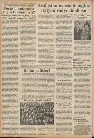  2— KURUN 15 İKİNCİKANUN 1938 © Orta Avrupada siyasi vaziyet Peşte konferansı niçin toplanmıştı? Romanya tereddütten sonra...