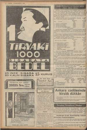  z 12 — KURUN ITİKİNCİ KANUN — 1938 İ N 25iNCE SiGARA 20 KALIN SiGARA İD KuRuş li YOL NARI Yİ eki Lia mum idâresi ilânları Mu