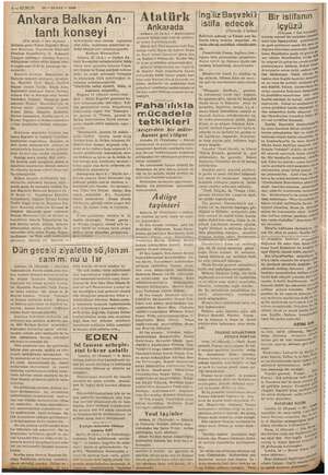  7 MIŞ m e e ii 6 — KURUN 26 — ŞUBAT — 1988 - Ankara Balkan An: fu 1 inci 8 rüküp! ren- > e saat 10.30 pi Ankaraya var -...
