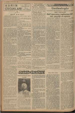    8 — KURÜN 3 MART 1938 ASRIN azan: Ferenç Körmetdi ÇO CUK LA RI ao .— HAYAT nziyen gün - leri Mem iye Ve basit dış gö-...