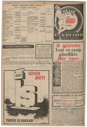    12 — KURUN 4 MART 1945 ” ? e Türkiye Cumhuriyet Merkez Bankası 18/3/1989. vaziyeti ARTIP FASIK Lira Kaası Ait safi kilogram