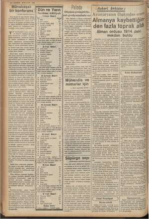    10—KURÜN SOMART 1938 Münakaşalı bir konferans (2 inci sayfadan devam) va birçok ii alan üstadlar vaktin gecikmesine mebni