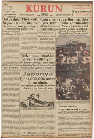    CUMA lim 1938 YIL: 21-3 Sayı: 7332 1422 ISTANBUL — Ankara Caddesi an — Posta kutusu! 46 (İstanbul) Telgraf adresi: İstanbul