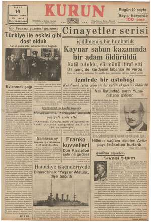  # Haziran 1938 YIL: 21-3 Sayı: 7336-1426) m e pi — KU SEZ 'ANBUL — Ankara Caddesi Posta kutusu: 46 (İstanbul) Bir Fransız...