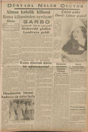     b 8 — KURUN 13 AGUSTOS 1938 “ BÜNYADA NELER YOR Alman katolik kilisesi Roma kilisesinden ayrılıyor! Hitler Dini hususlarda