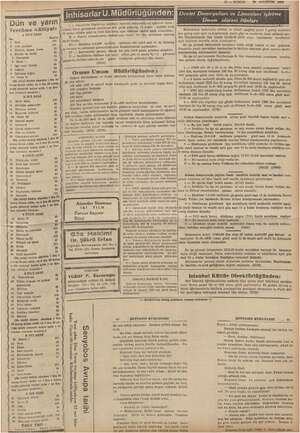    I : 3 atıs Ankara Caddesi Mİ er inhisarlar U.Müdürl pa üğünden:| “11 — KURUN 24 AĞUSTOS 1938 Devlet Demiryolları ve...