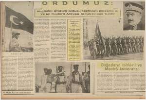     ORDU MU Z: sugünkü Atatürk ordusu techizatı mükemn ei e ve en modern Avrupa ordularından biridir ir” rn zamanda Türkiye