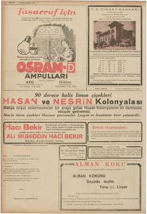    İCİTEŞRİN 1938 fasarrufi için tenviratınızda Osram-İğ-ampulu kullanınız. Osram -B-ampulla, verimleri şarf ettikleri...