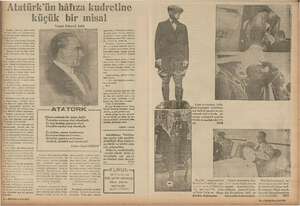  Atatürk'ün hâfıza kudretine küçük bir misal Yazan: Fikret Adil ından evvel, e kü e elin fından kendisine verilen ilk ziş i