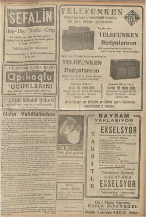    ME J— KURUN 19 Baş - Diş - Nezle - Grip Ve bütün ağrıları derhal geçirir Wideyi, kalbi yorm”7- Icabında günde 3 kaşe...