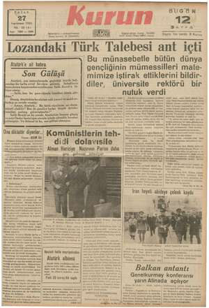    PAZAR leşrinisani 1938 YIL: 22 (4) 530 ii İSTANBUL — Ankara Caddesi “Posta kutusu! 64 (İstanbul) Telgraf anbül Telef; Eye