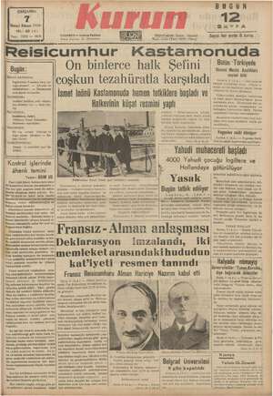    ÇARŞAMBA Birinci Kânun 1935 YİL: 22 (4) Sayı. 7510 — 1610 Li İSTANBUL — Ankara Cnddesi Posta kutusu: 64 (İstanbul) “Sayısı