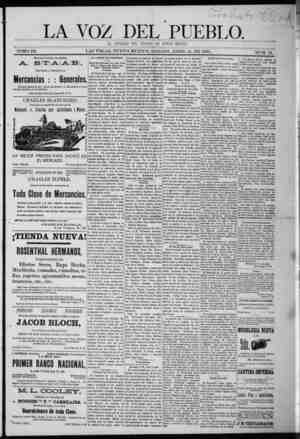 La Voz Del Pueblo Newspaper April 11, 1891 kapağı