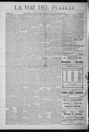 La Voz Del Pueblo Newspaper December 5, 1891 kapağı