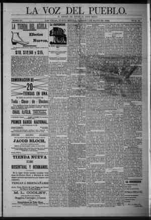 La Voz Del Pueblo Newspaper May 7, 1892 kapağı