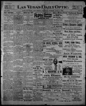 Las Vegas Daily Optic Newspaper April 2, 1896 kapağı