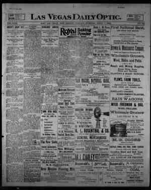 Las Vegas Daily Optic Newspaper April 7, 1896 kapağı