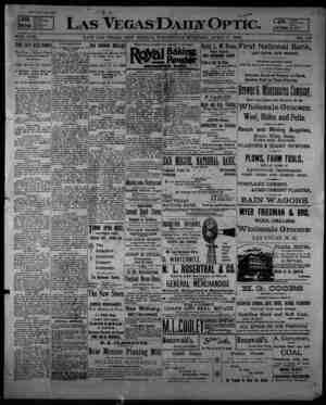 Las Vegas Daily Optic Newspaper April 8, 1896 kapağı