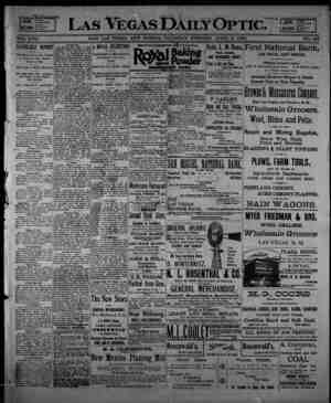 Las Vegas Daily Optic Newspaper April 9, 1896 kapağı