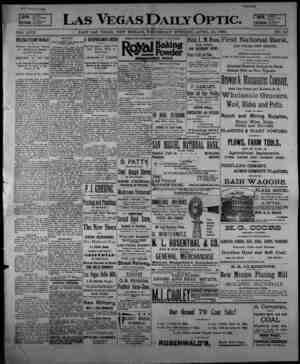 Las Vegas Daily Optic Newspaper April 15, 1896 kapağı