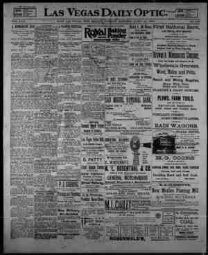 Las Vegas Daily Optic Newspaper April 21, 1896 kapağı