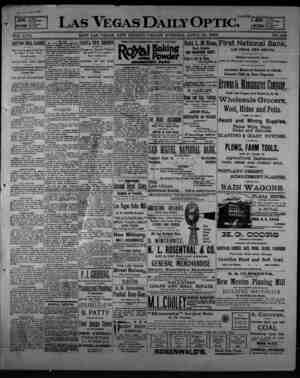 Las Vegas Daily Optic Newspaper April 24, 1896 kapağı